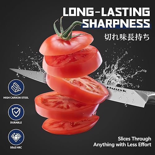 Miniatura 2 de Huusk Juego de cuchillos de cocina de acero inoxidable japonés, juego de cuchillos de chef profesionales ultra afilados con mango ergonómico, regalo