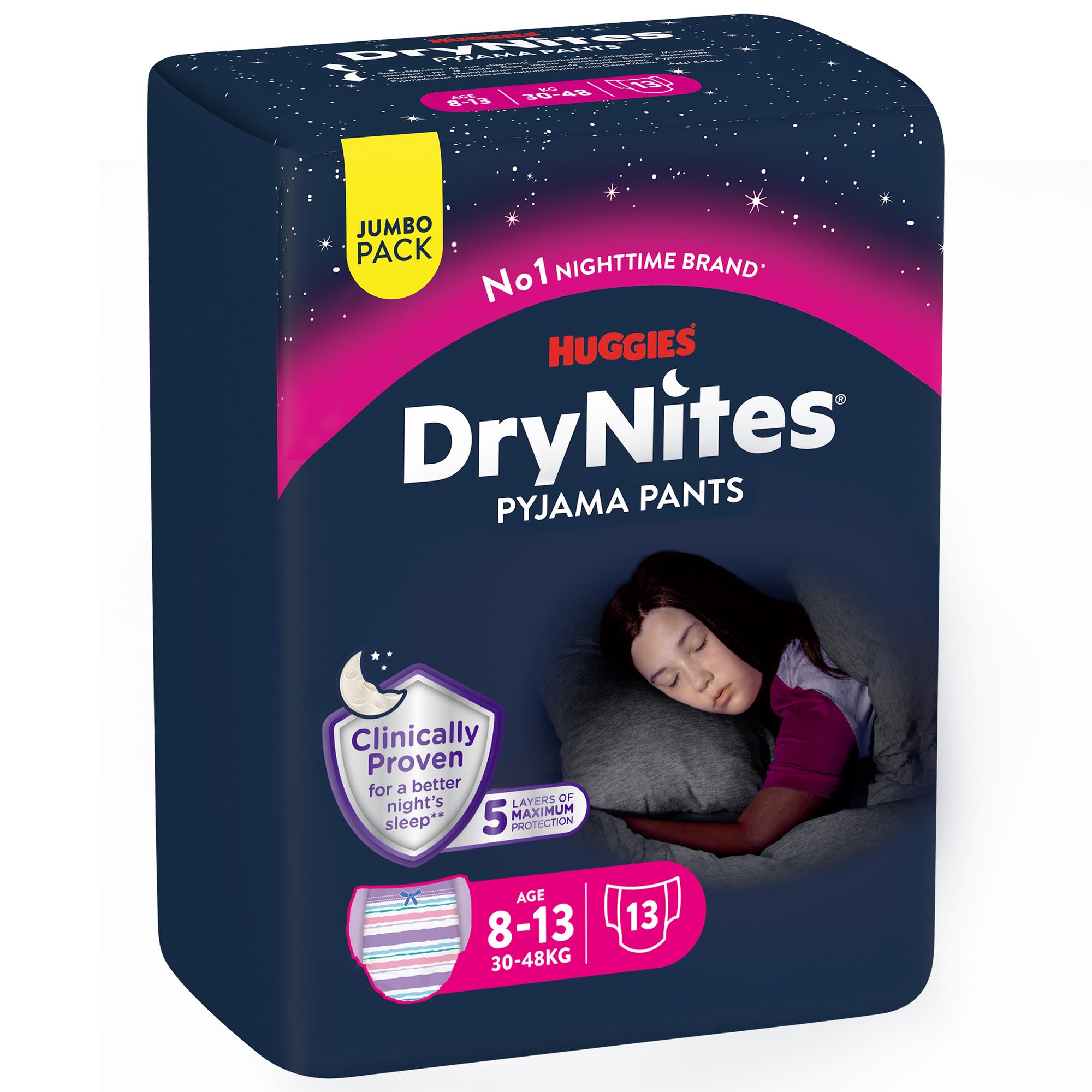 Huggies Drynites Pyjama Pants, Age 8-15 Y, Girl, 27-57 Kg, 13 Bed Wetting Pants