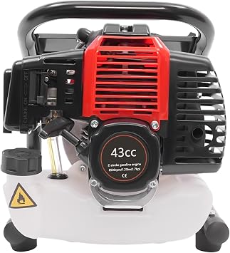 43CC Gasoline Water Pump Trash Pump, 1.7HP Water Transfer Pump Gas Powered, High Pressure Industrial Water Pump for Garden Pumping, Irrigation, Modern Style, Aluminum Material, Red Black