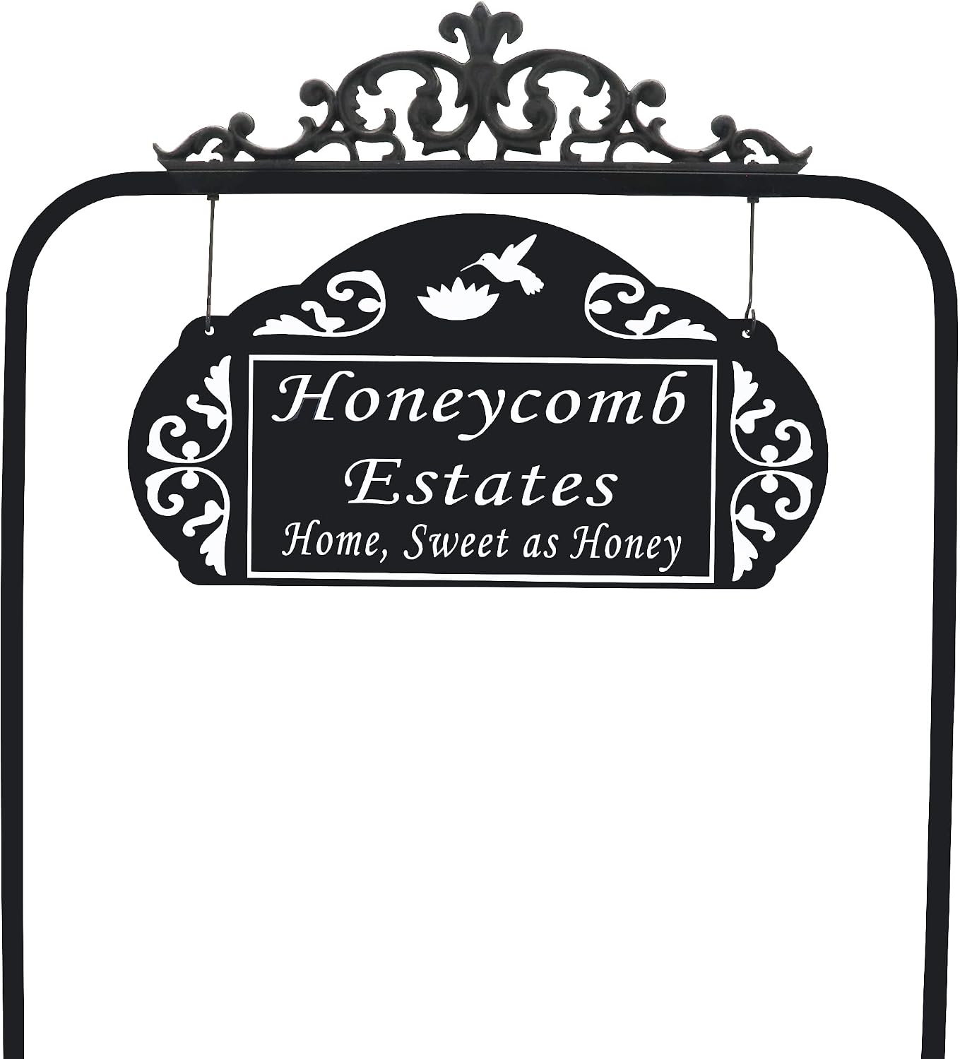 Address America USA Handcrafted Le Paris Estate Reflective 911 Home Address Sign for Yard - Large Custom Made Address Plaque - Double-Sided - Art Design - XL
