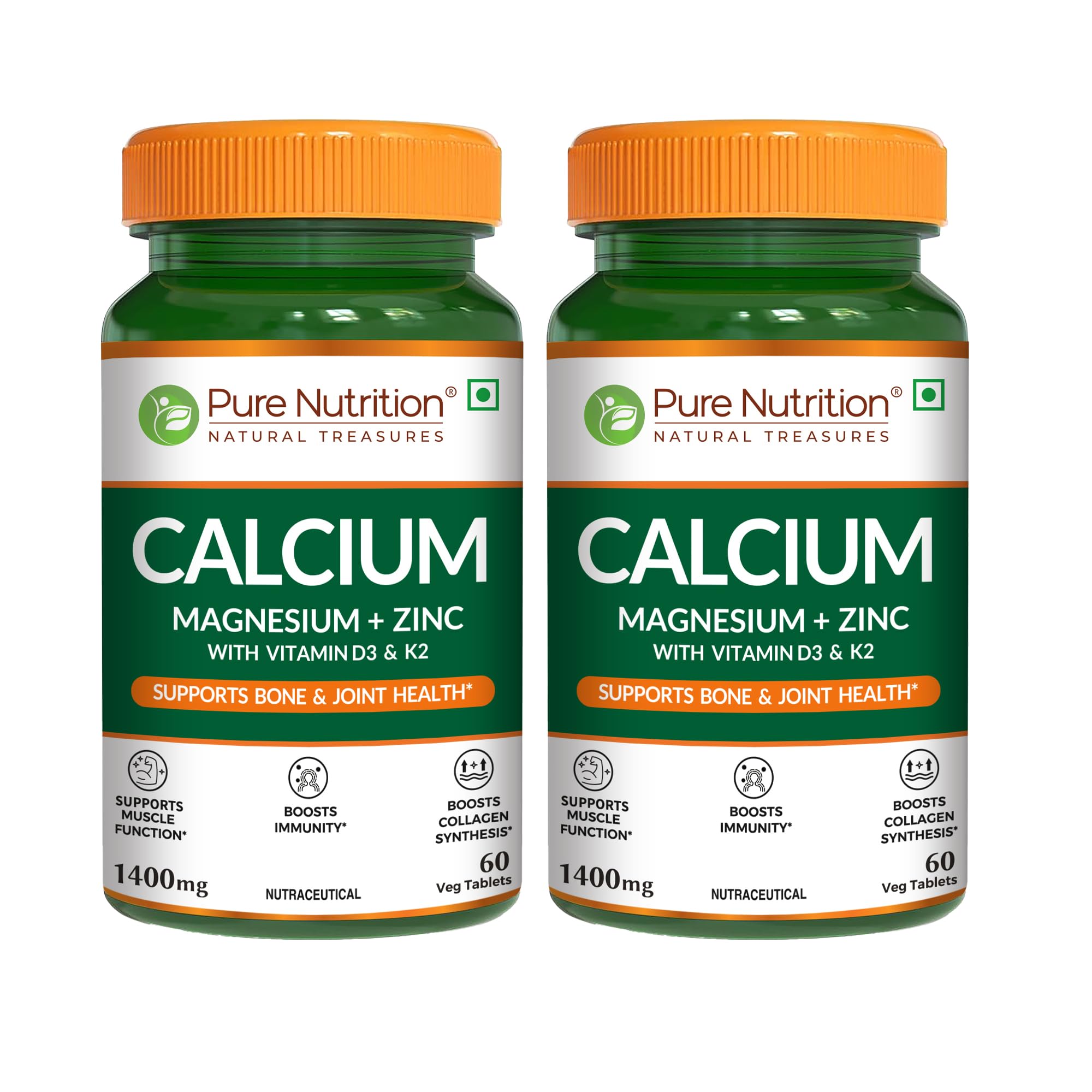 Pure Nutrition Calcium Cirate 120 Tablets, With Magnesium Zinc & Vitamin D3 & K2 (600 IU) for Women & Men | Supports Bone & Joint Health | Help Muscle Health & Boosts Collagen Synthesis