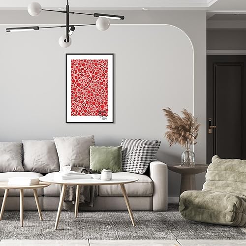 Miniatura 6 de Arte de pared abstracto vintage Yayoi de Tokio 1998 clásico japonés de Tokio 1998, pósteres de lienzo rojo funky boho galería, pintura para sala de
