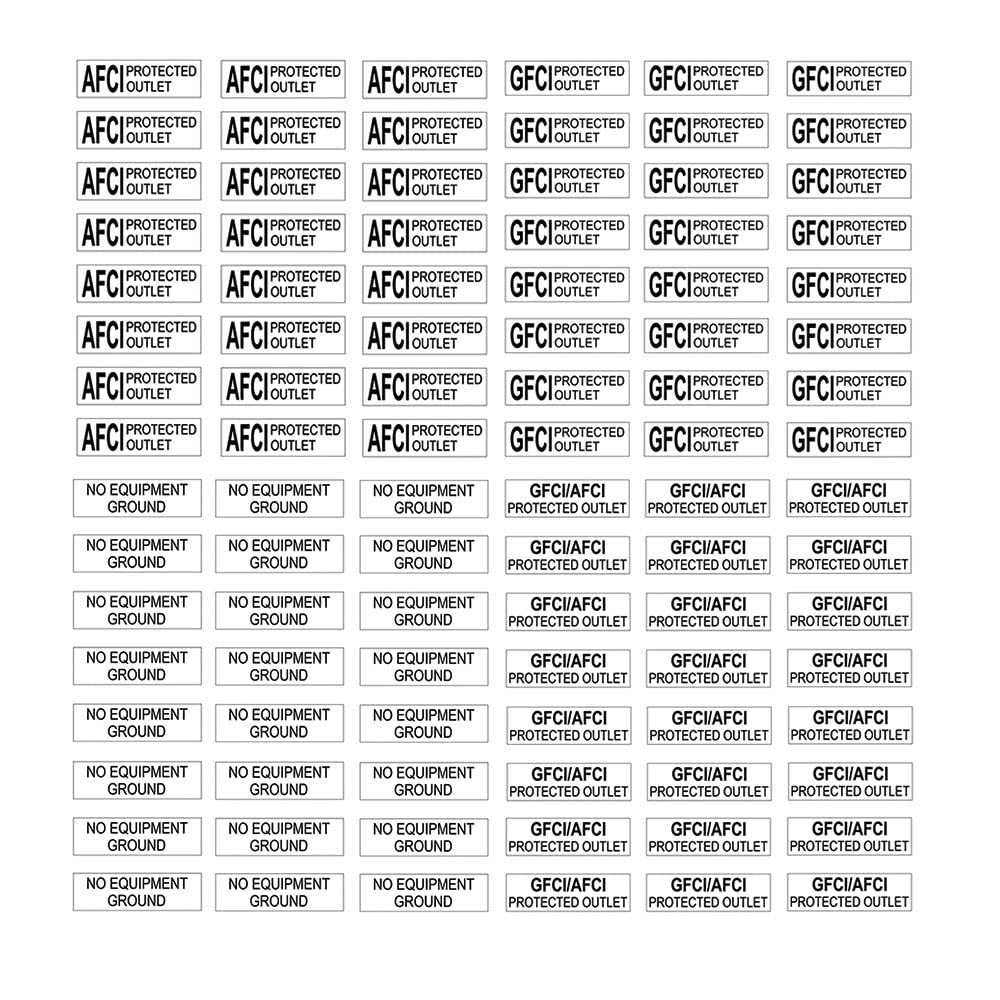 Buy GFCI AFCI Protected Outlet Receptacle Plates Label Sticker Decal No