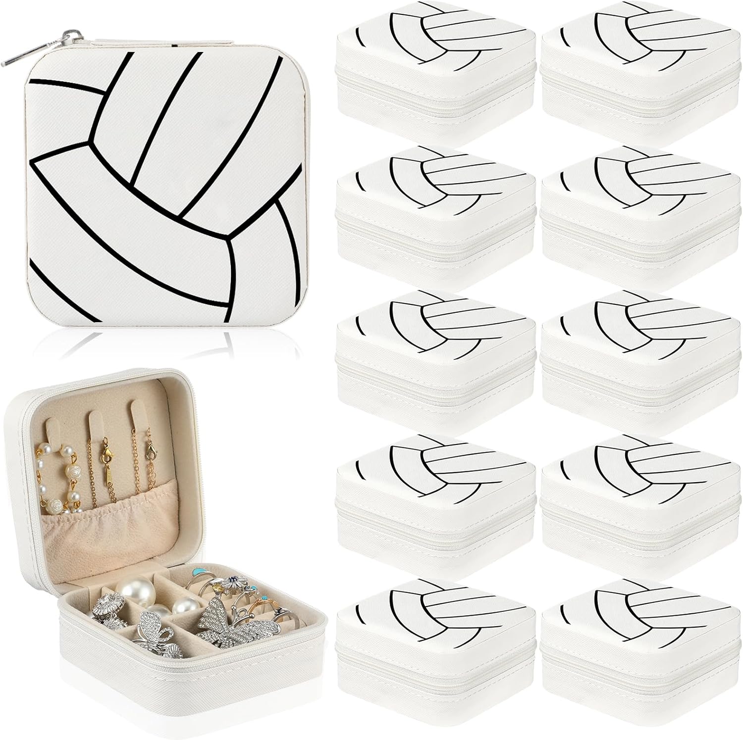 12 Pcs Softball Volleyball Tennis Gifts for Team Bulk Jewelry Box Small Portable Case for Team Coach Supplies(Volleyball)