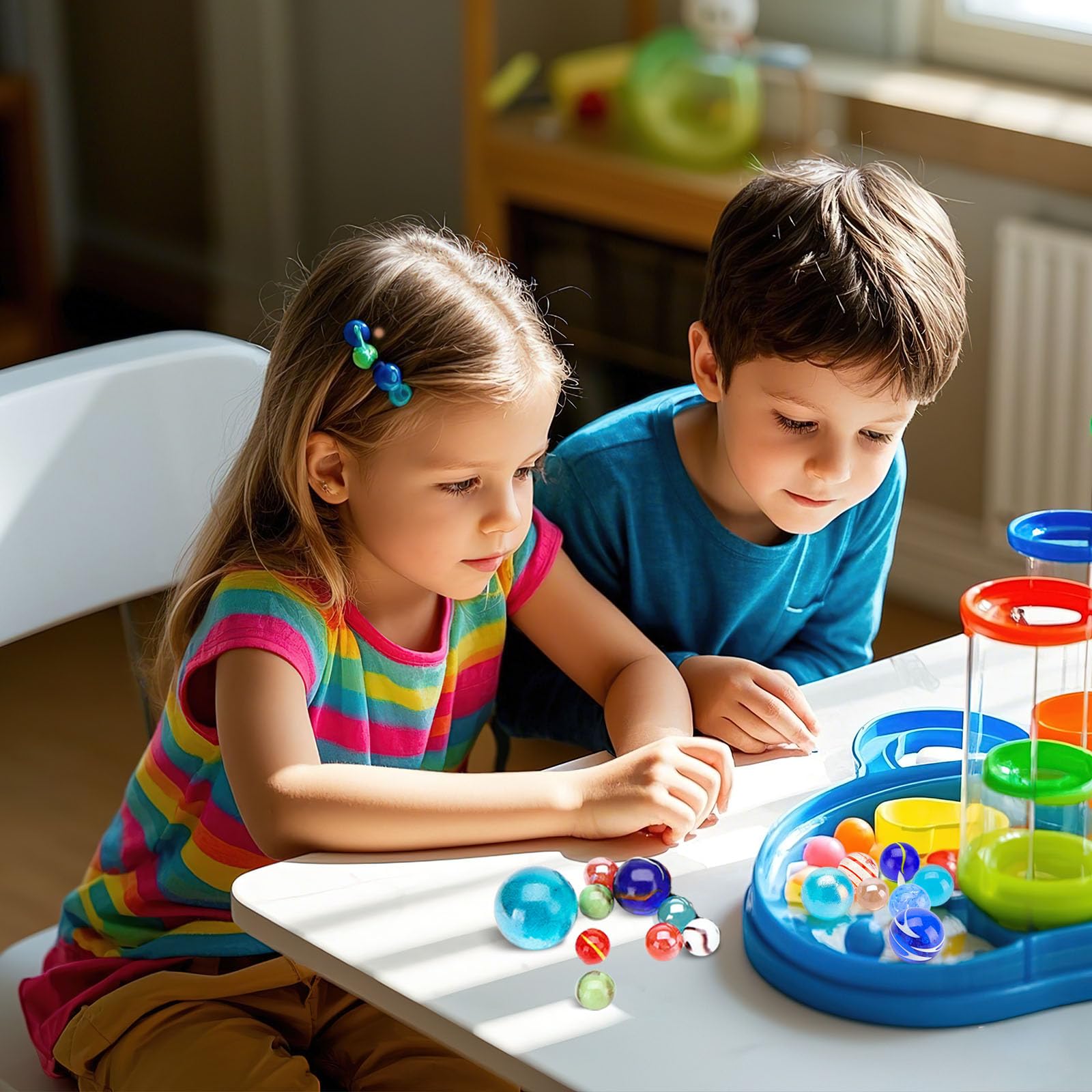 SallyFashion 85PCS Glass Marbles for Kids, with Drawstring Bag, Assorted Sizes for Party Favor Stocking Stuffer, Board Game, Planet Theme - Image 4