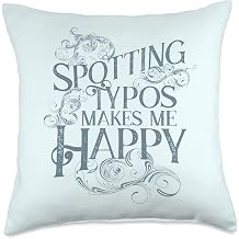 Grammar Police Happy Spotting Typos Proofreader Editor Throw Pillow