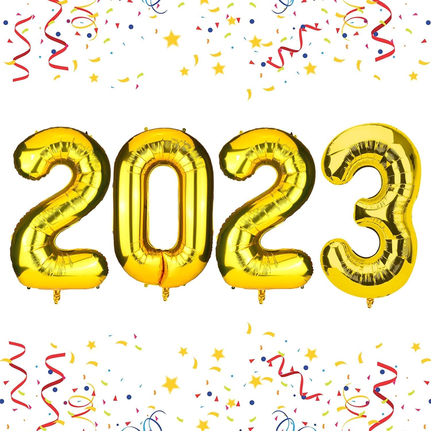 AR GIFTZADDA 2023 Golden Foil Balloon for Happy New Year 2023 Party Decorations for New Years Eve Graduation Party Supplies)
