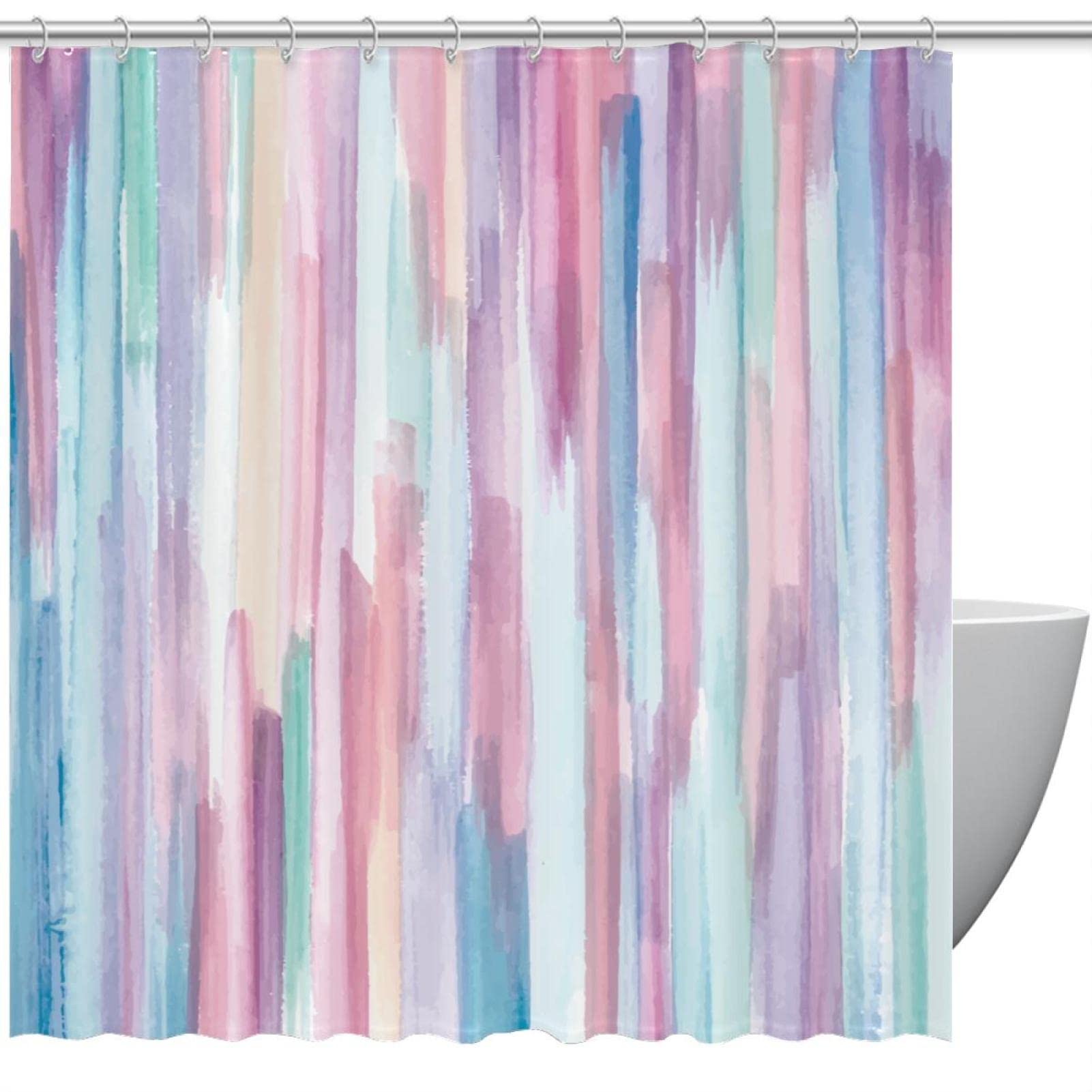 Rideau de douche coloré haut de gamme avec motif abstrait de 183 cm