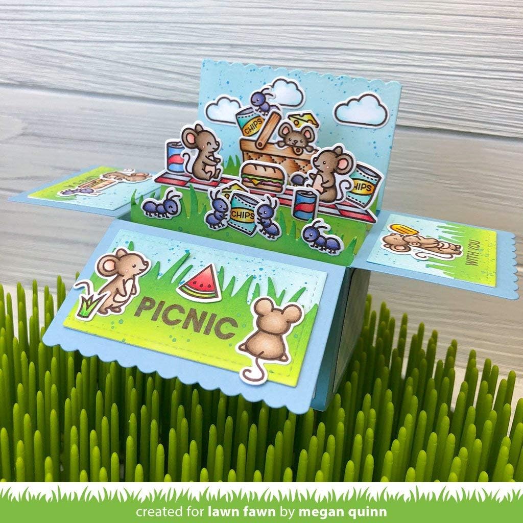 Lawn Fawn Crazy Antics 4"X6" Clear Stamp Set and Coordinating Dies, 2 Item Bundle, LF2336, LF2337