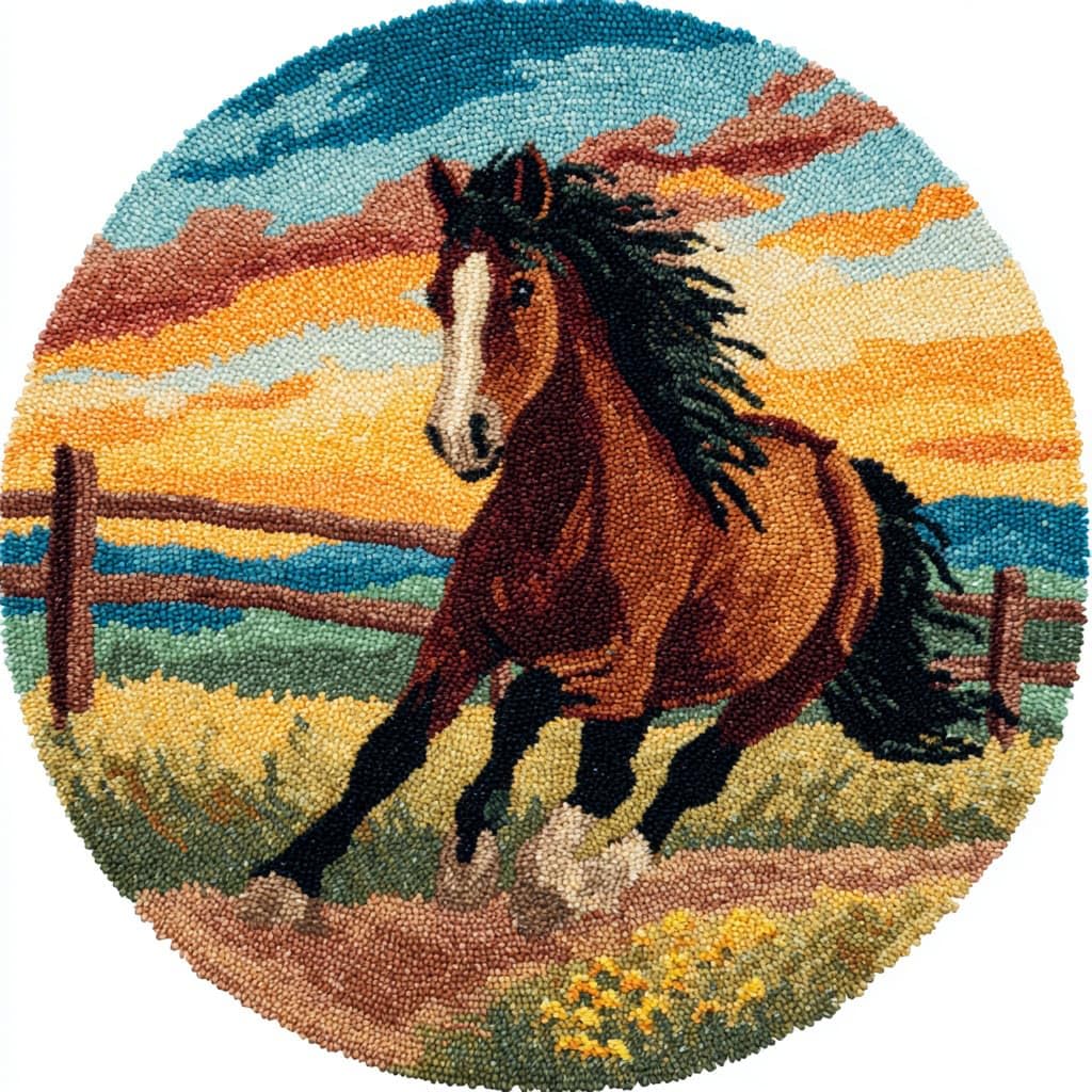 AMBATTERY Latch Hook Kits for Adults,Rug Making Kit,Animal Horse