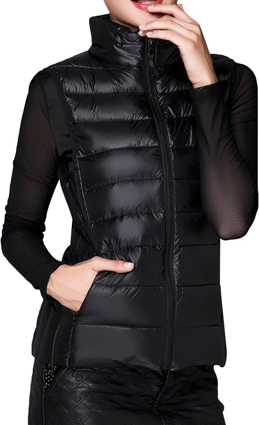 TTQ Woman's Fashion Slim Fit Down Light Jacket Vest
