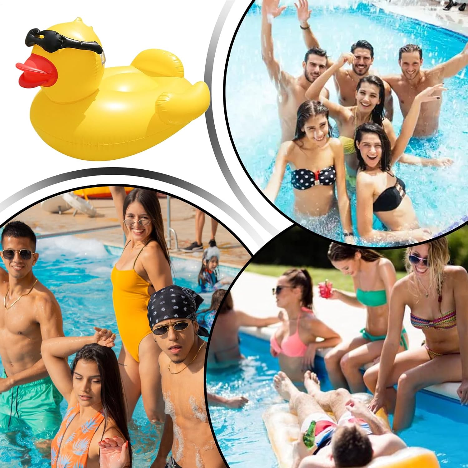 Duck Pool Float - Duck Pool Float Ring | -Shaped | Inflatable Swim Lounge Chair and Swim Ring | Fun Summer Water Toy for Beach, Lake, Yard, Pool and Outdoor Events