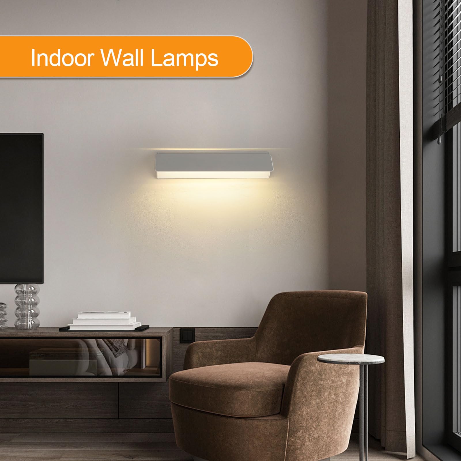 Lightess 18W 40CM wandlamp binnen LED zwart ganglicht modern