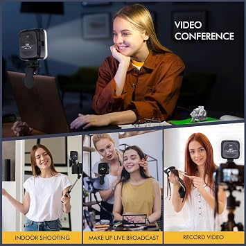 64 LEDs Selfie Light,3 Lights Modes Video Light Photo Light-Rechargeable Clip on Phone/Laptop/Camera Light-for Makeup,YouTube,TikTok Live Streaming,Photography Vlog/Pictures/Meetings-Warmer Atmosphere