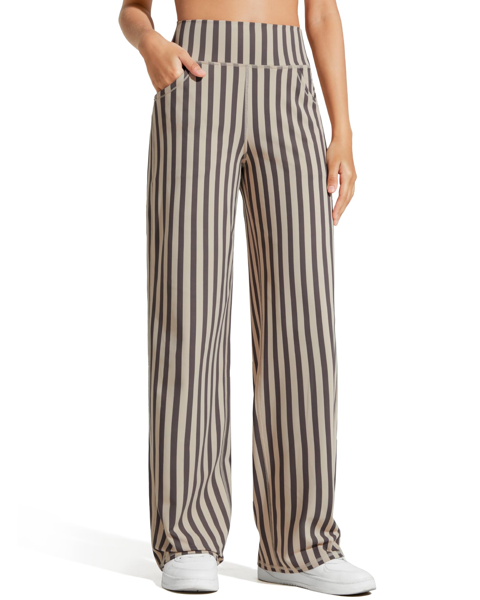 Promover Wide Leg Pants for Woman Yoga Pants with Pockets Stretch