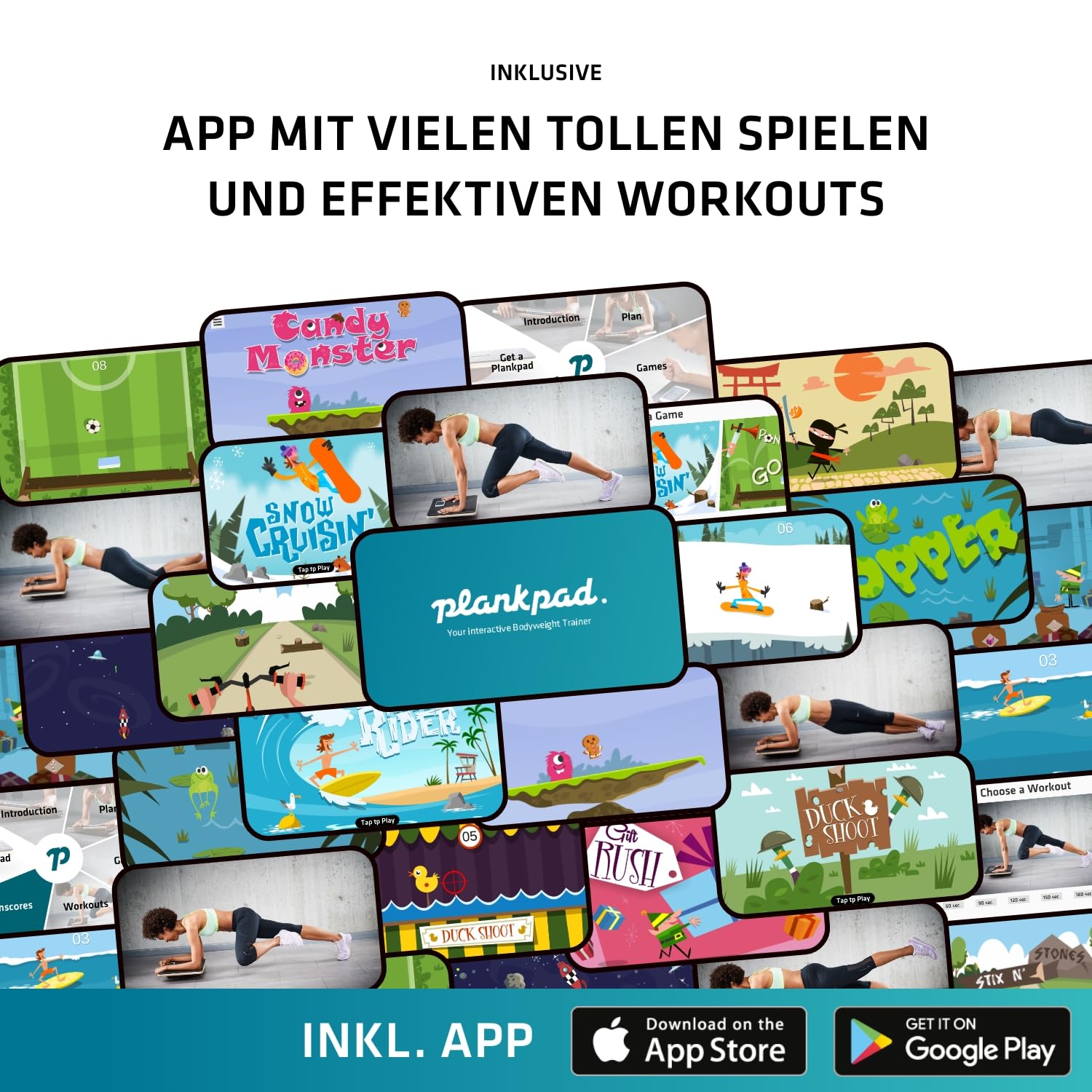 Plankpad STUDIO – interaktiver Ganzkörper-Trainer & Balance Board – Home Fitnesstrainer Made in Germany inkl. Smartphone-App mit Spielen & Workouts