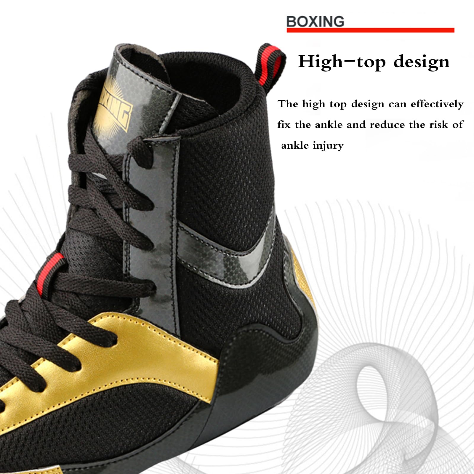 High-Top-Boxschuhe,Leichter Boxschuhe,rutschfeste Boxschuhe,Boxschuhe Damen,Atmungsaktiv Und Flexibel,rutschfest,Gummisohle,Weich,Geeignet FüR Jugend-,Jungen- Und Herren-Boxschuhe