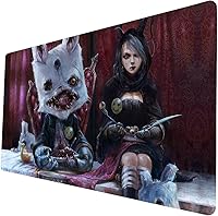 Vista 8 de MTG - Tapete de juego con bordes cosidos, alfombrillas MTG para MTG DTCG CCG RPG Trading Card de 24 x 14 pulgadas, alfombrillas de juego TCG