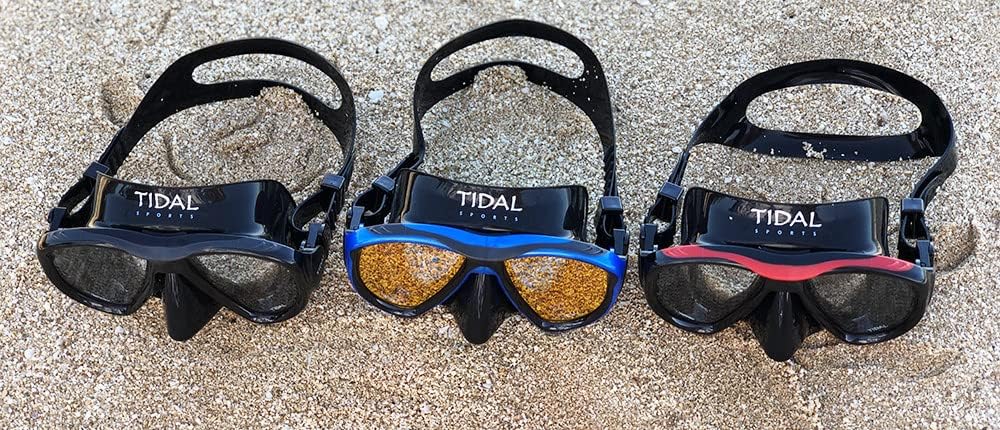 Tidal Mask - Advanced Anti Fog Diving Mask for Scuba Diving, Snorkeling, and Swimming. Wide-Angle Tempered Glass Lens. Best Anti Fog Scuba Mask, Snorkel Mask, Dive Mask for Adults. (Blue / Black) : Sports & Outdoors