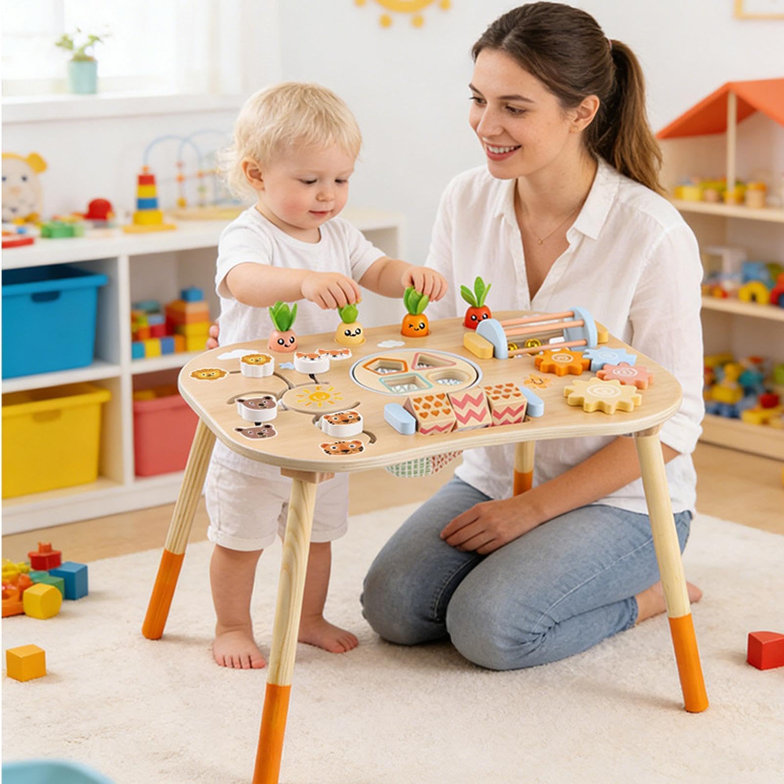 Tavolo Attività Giocattolo Interattivo di Sviluppo Cognitivo | Tavolo Attività Giocattolo Educativo Per Compleanno Festa Dei Bambini Asilo Bambine Di 1-3 Anni Bambini In Età Prescolare
