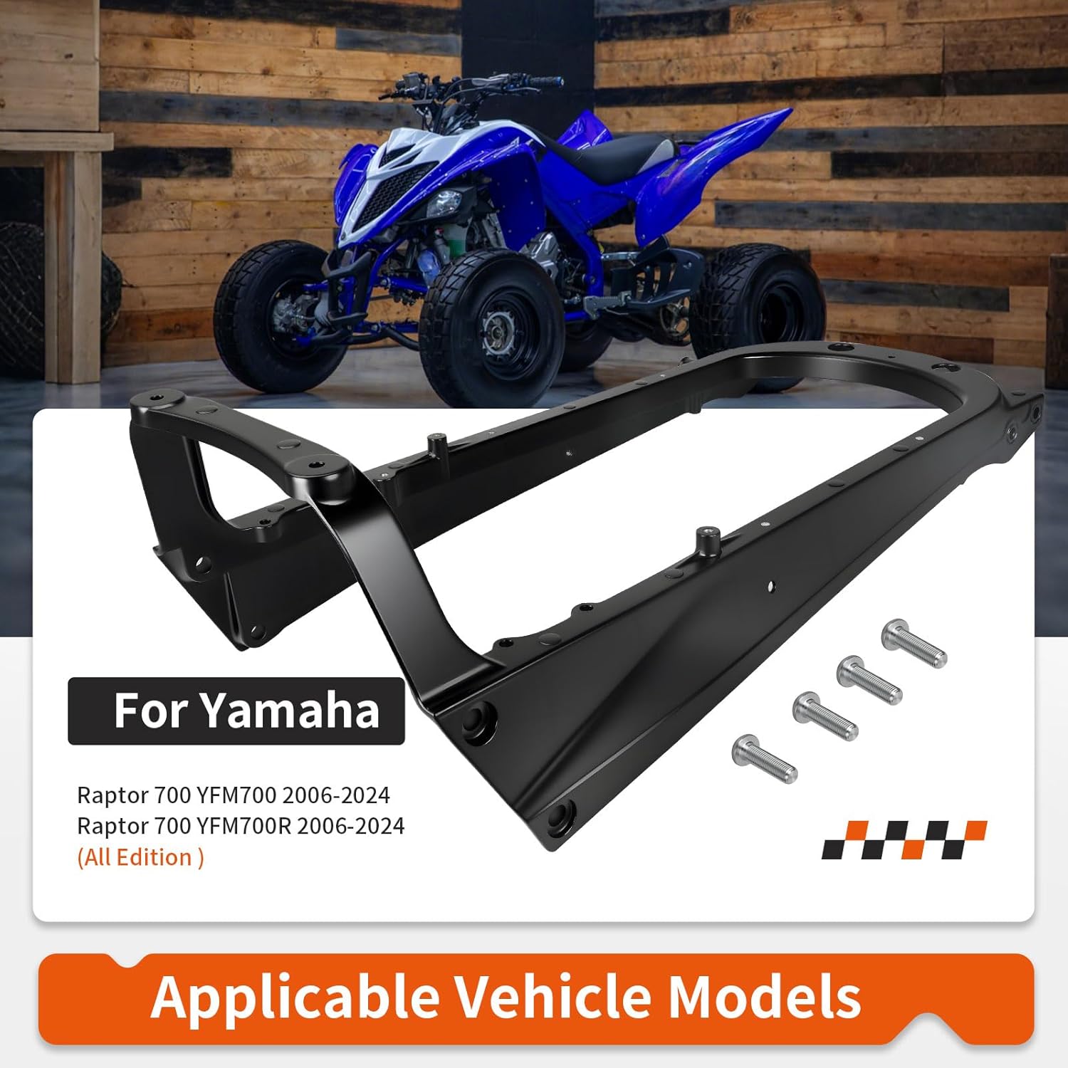 Heavy Duty Aluminum Black Sub Frame & Bolts for Yamaha Raptor 700 700R YFM700 2006-2024 1S3-21190-08-00