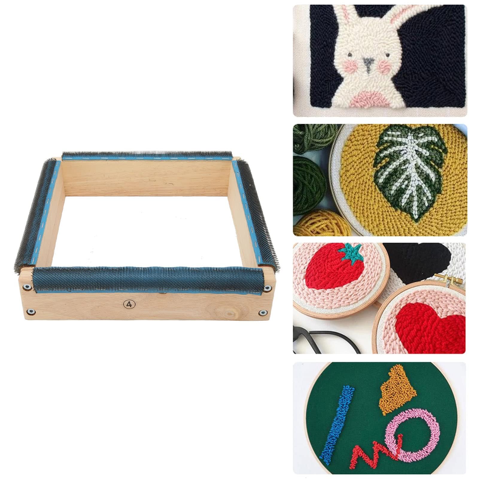 Punch Needle Frame, Rug Hooking Hoop Ergonomic Grip for Embroidery Sewing Craft Supplies for DIY Projects