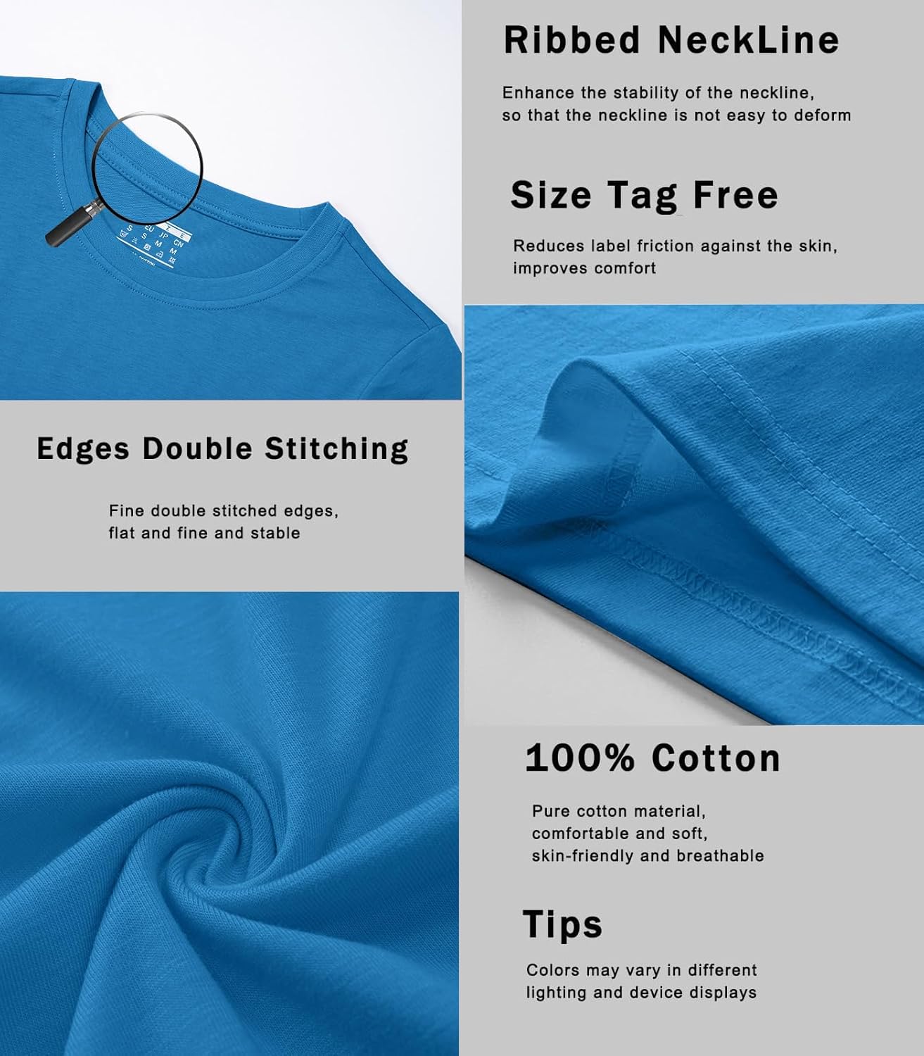 NEYOUQE Mens Long Sleeve Tee Shirts Casual Cotton T-Shirts Fall Winter Tops Plain Tshirts for Men Trendy Work Shirt Top - Image 4