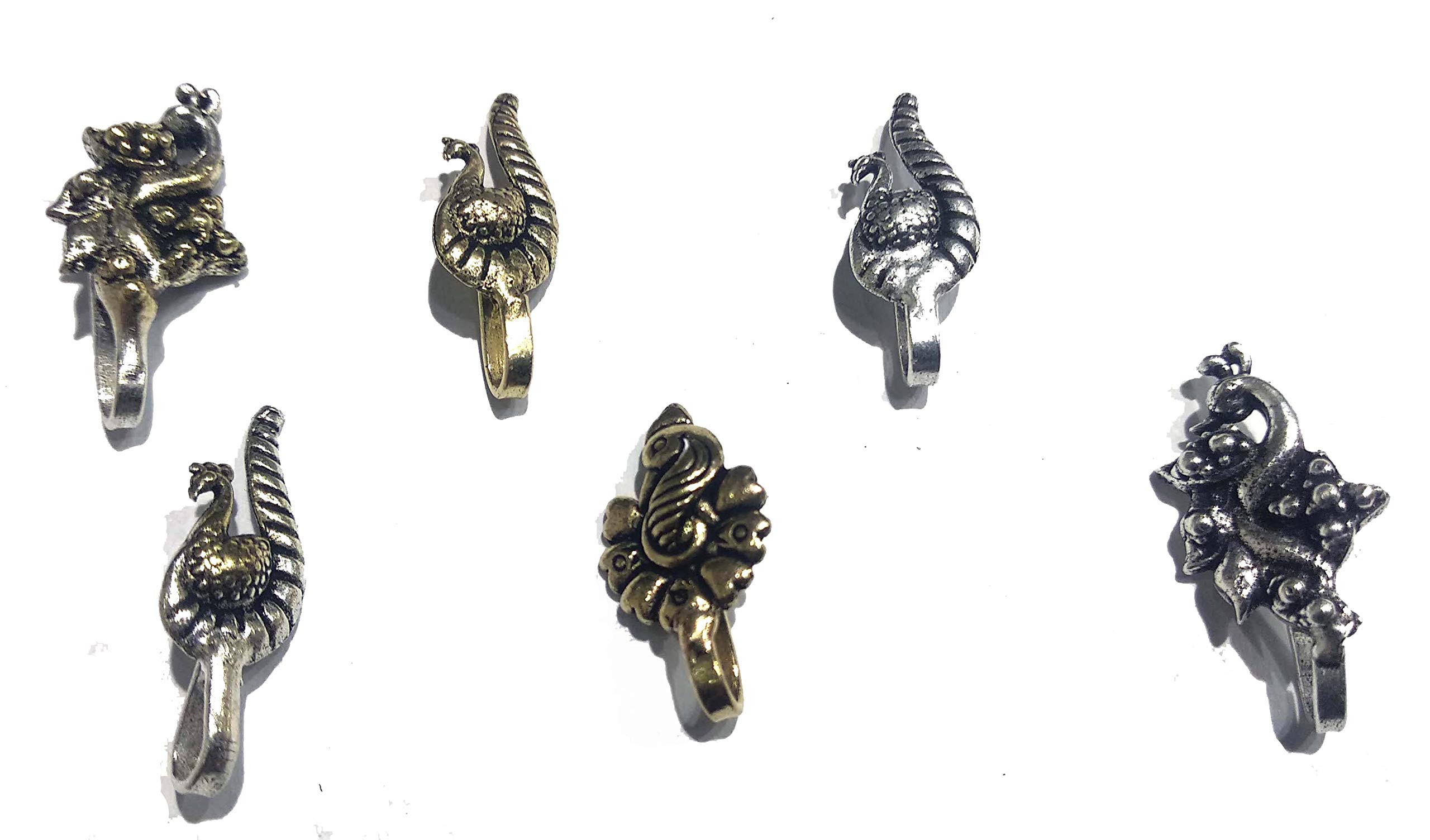 GURJARI JEWELLERSGURJARI Women's Brass Gold Nose Pin for Women