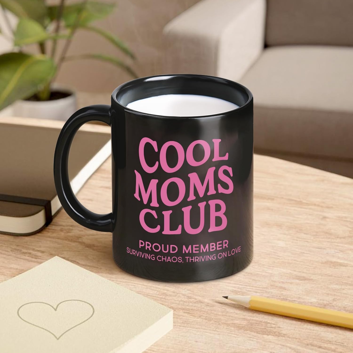 Shqiueos Cool Moms Club Mug 11oz, Funny Mom Birthday Gifts for Women, New Mom Gift First Time, Mother’s Day Valentines Gifts for Mama Wife Sister Daughter Best Friend, Pregnancy Coffee Cup - Image 4