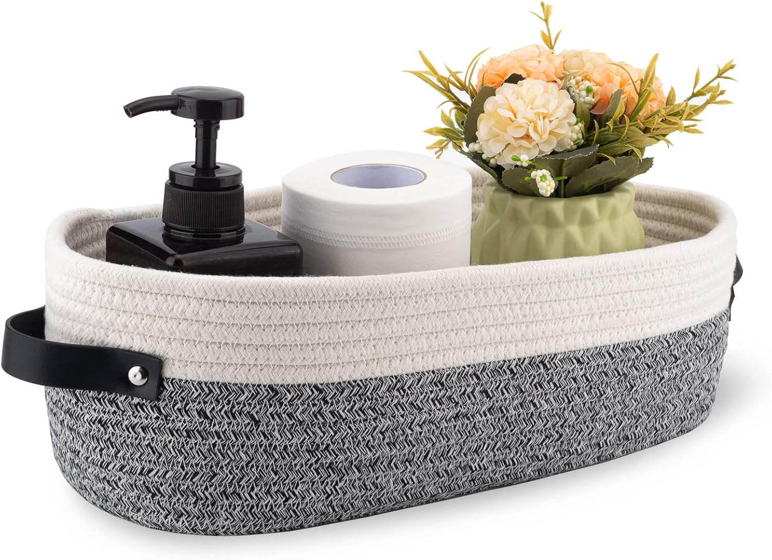 Oradrem Small Cotton Rope Woven Basket Toilet Paper Baskets