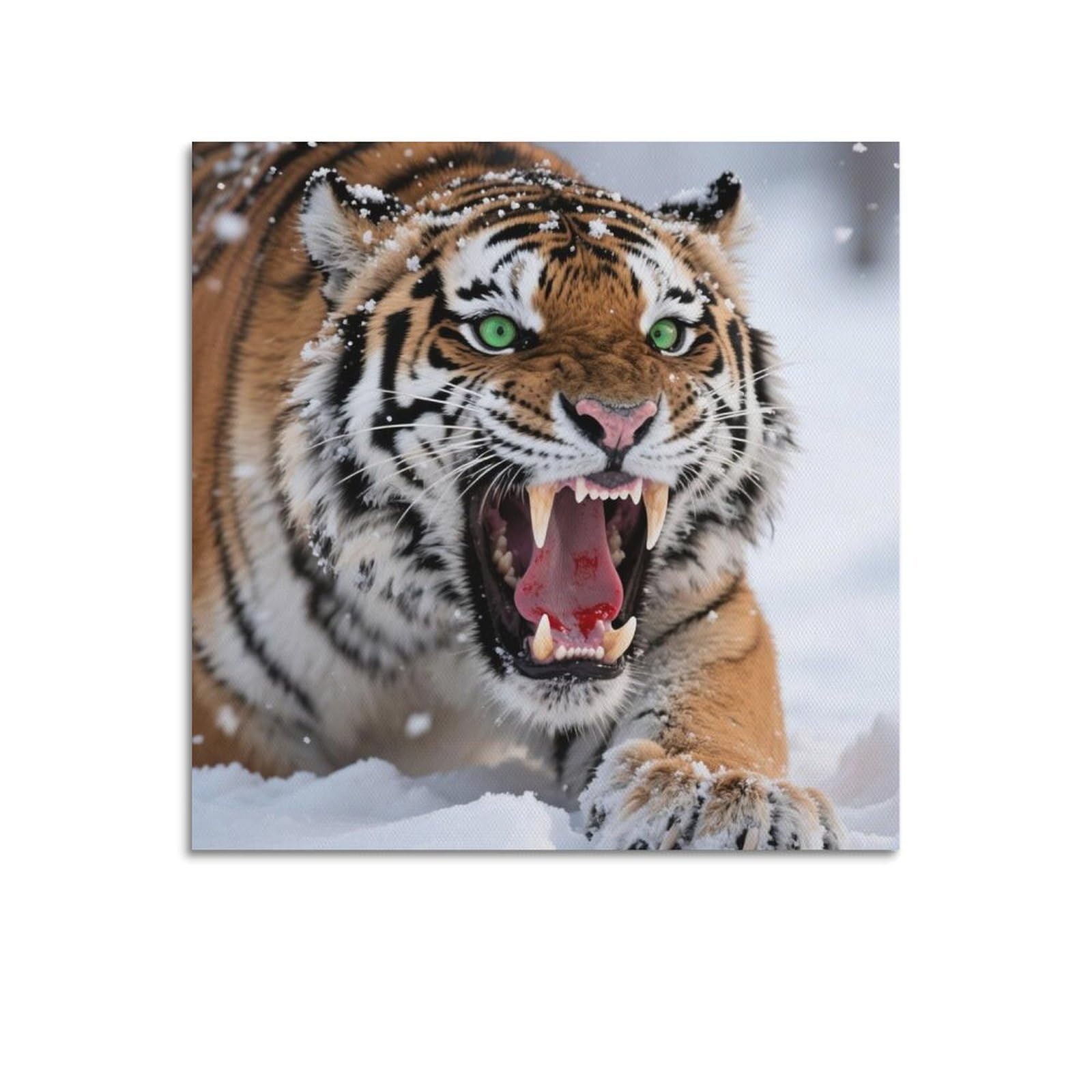XKUGA Wild Feline Predators Poster Tiger Habitat Modern Decorative Canvas Prints - Ideal Wall Art for Family, Man Cave, Game Room, Boys & Girls Bedroom 12x12inch(30x30cm)