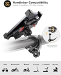 Grefay Bike Phone Mount Motorcycle Phone Holder - Motorcycle Bicycle Cell Phone Mount Clamp for Handlebar, Cycling Motorcycle Accessory Mounts with 360° Rotation for 3.5" - 6.5" inch Smartphone