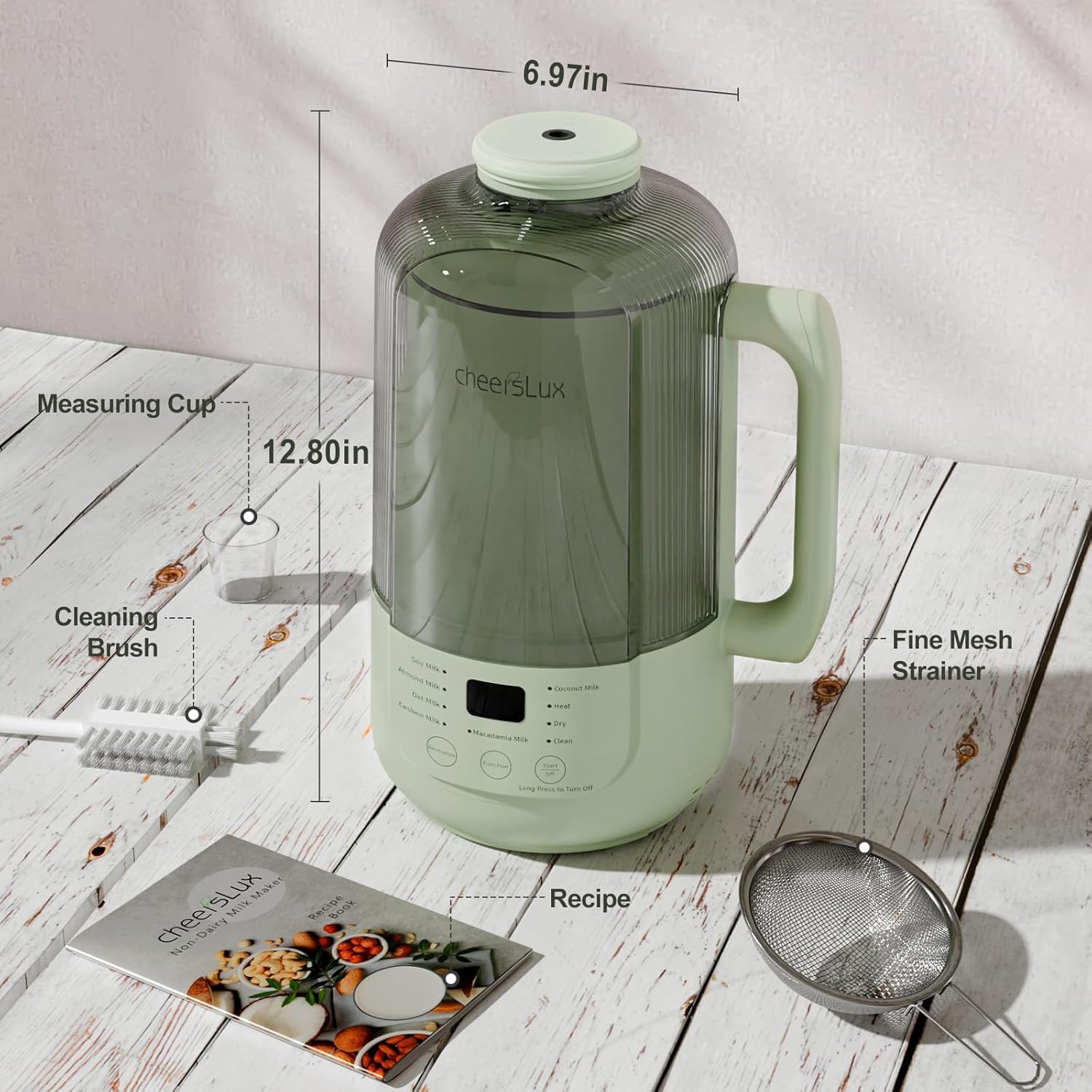 9 in 1 Nut Milk Maker Machine, 40oz Nut Milk Maker for Soy, Almond, Oat, Plant Based Milks and Non-Dairy Milk, Automatic Soy Milk Maker with Low Noise/12-hour Delay Start/Auto Clean/Keep Warm