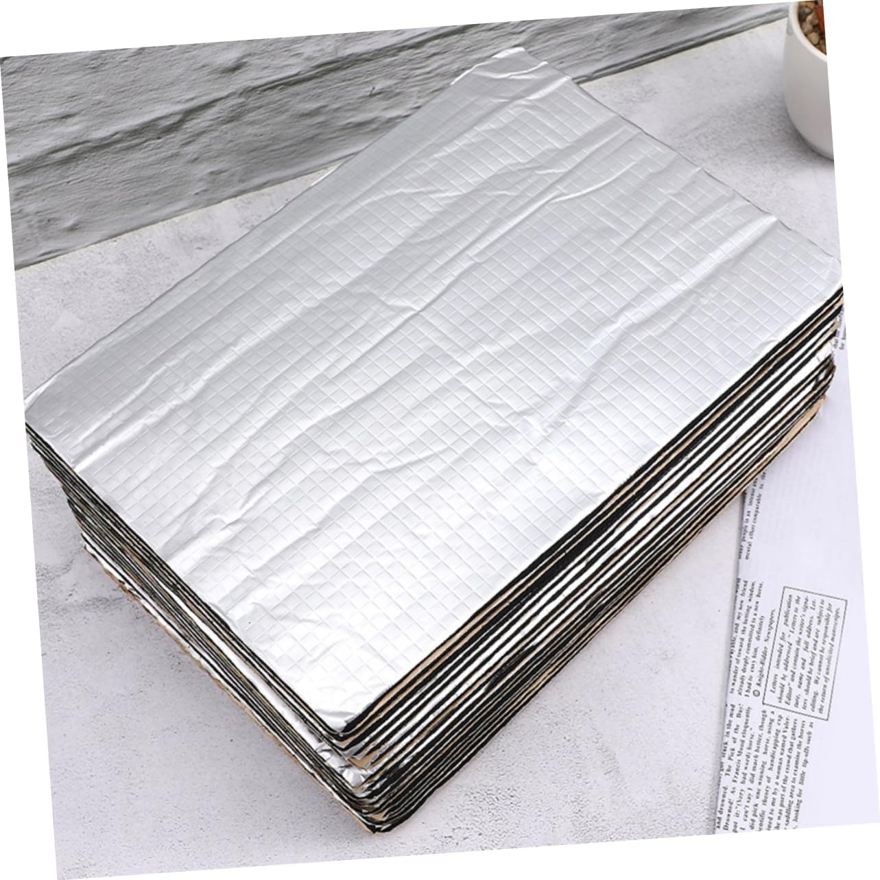 Zerodeko 20Pcs Automotive Sound Deadener Mats Heat Shield Insulation for Engine Hoods Noise Reduction Thermal Protection Easy Installation Fire Resistant