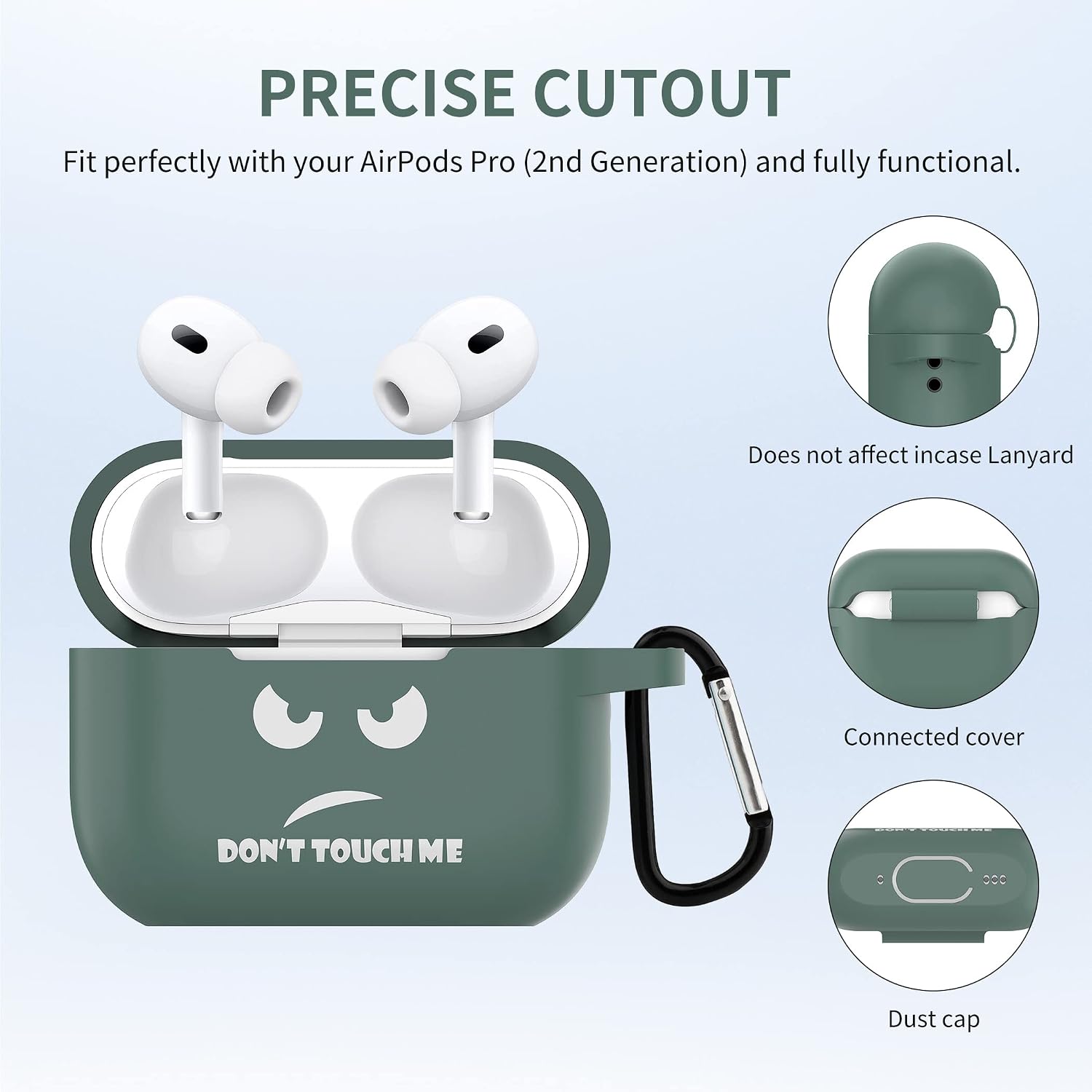 Airpods Pro 2nd/1st Generation Case Cover 2022/2019,CACOE Silicone Case for AirPods Pro 2nd/1st,Protective Skin AirPod Pro 2nd/1st Cases Shockproof Air Pod Cute Funny Accessories with Keychain(Green)