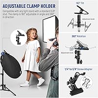 Vista 5 de NEEWER Reflector de luz de 22"/56cm con abrazadera y empuñaduras, 5 en 1 plegable multi disco reflector de fotografía