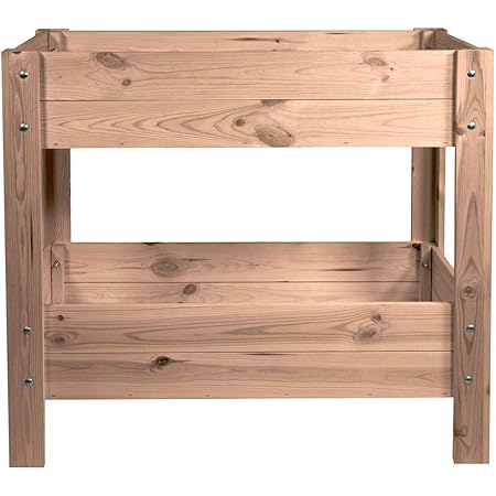 mgc24® Hochbeet - Kiefernholz Dunkelbraun rechteckig, für Garten/Terrasse/Balkon - ca. 80 x 40 x 78 cm mit 2 Etagen