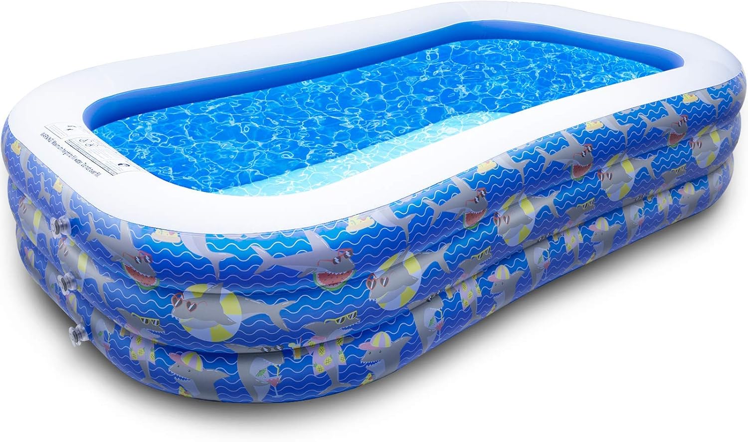 Cute Inflatable Pool for 2 Adults and 3 Kids, Sturdy & Thickened Swimming Pool for Backyard, Blow Up Pool for Ages 3+, 96 x 56 x 22 Inch
