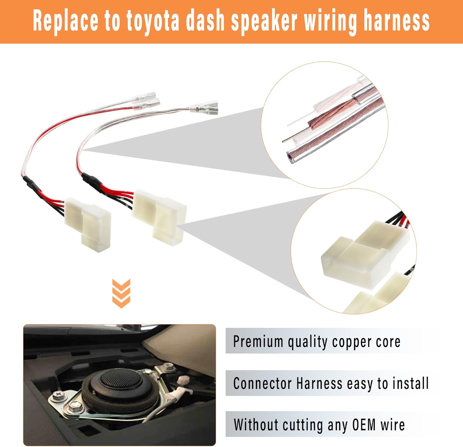 NuIth Car Speaker Wire Harness Connector + Dash Tweeter Speaker Wiring Adapter Toyota Corolla/Camry 2012-2019 Subaru Forester/Impreza 2012-2020 Aftermarket Speaker Cable Plug : Electronics