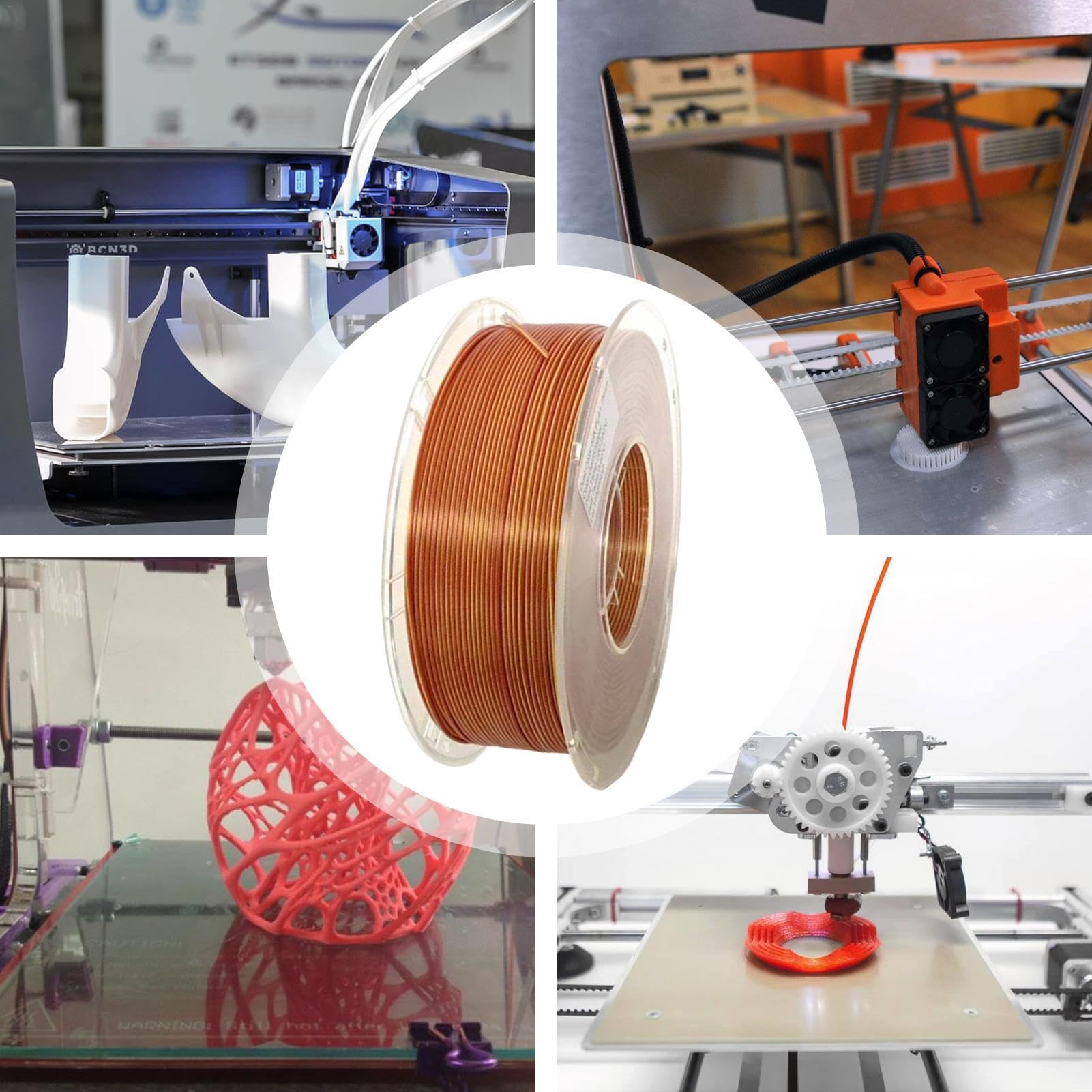 Filament do drukarki, Jedwabny filament do drukarki | Materiały eksploatacyjne do drukarek Dwukolorowy filament drukujący - Wielokolorowy filament szpulowy Quick Change | eksploatacyjne do drukarek Dwukolorowy filament drukujący - Wielokolorowy filament s
