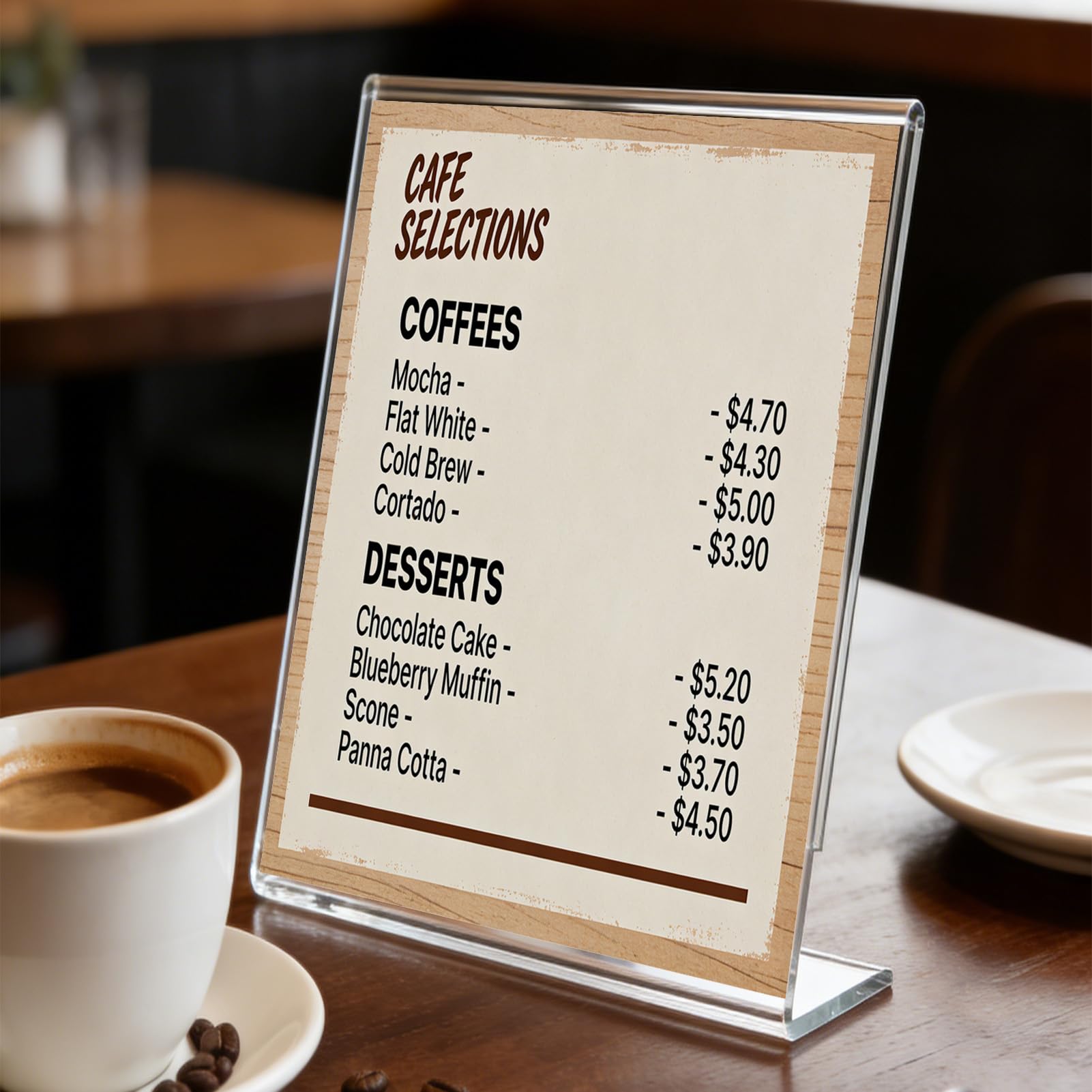 6 Pack Acrylic Sign Stand Holders 8 5 x 11 Clear Plastic L Shape Table Paper Display Stand — view 2