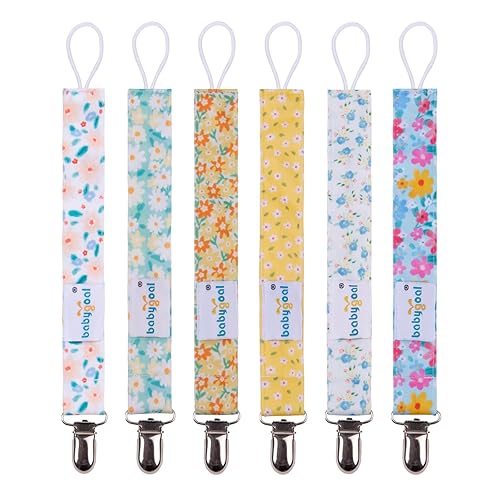 Miniatura 15 de Babygoal Clips para sujetar chupetes, paquete de 6 unidades para niños y niñas, se adapta a la mayoría de los chupones y Binkies 6MP10 02 Color