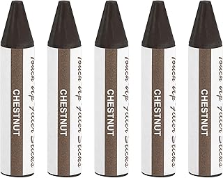 uxcell Wood Filler Stick, 5 Pcs Wax Sticks Wood Touch Up Markers, Furniture Crayons for Scratches Holes Crack Tables Desks Wooden Floors Repair Cover Ups, Chestnut