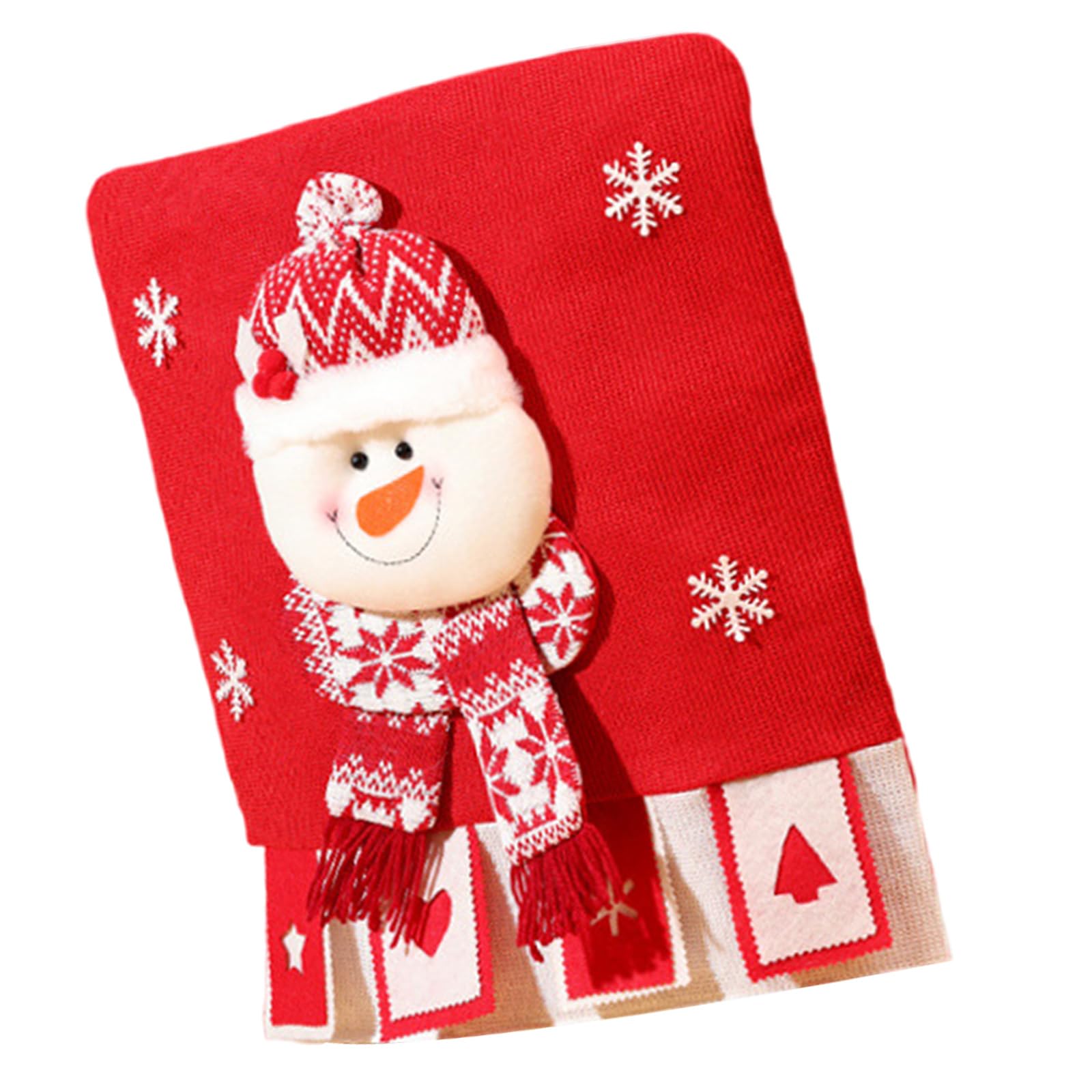 NVOQILIN Holiday Chair Back Covers Chair Slipcovers with Santa Snowman Pattern for Christmas Decoration Covers 1PC Snowman