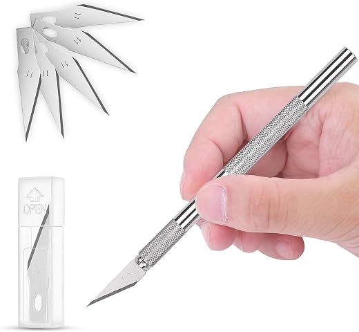 GLUN® Detail Pen Knife With 5 Sharp Blades For DIY, Art &amp; Craft Work (1 Detail Knife + 5 Blades)
