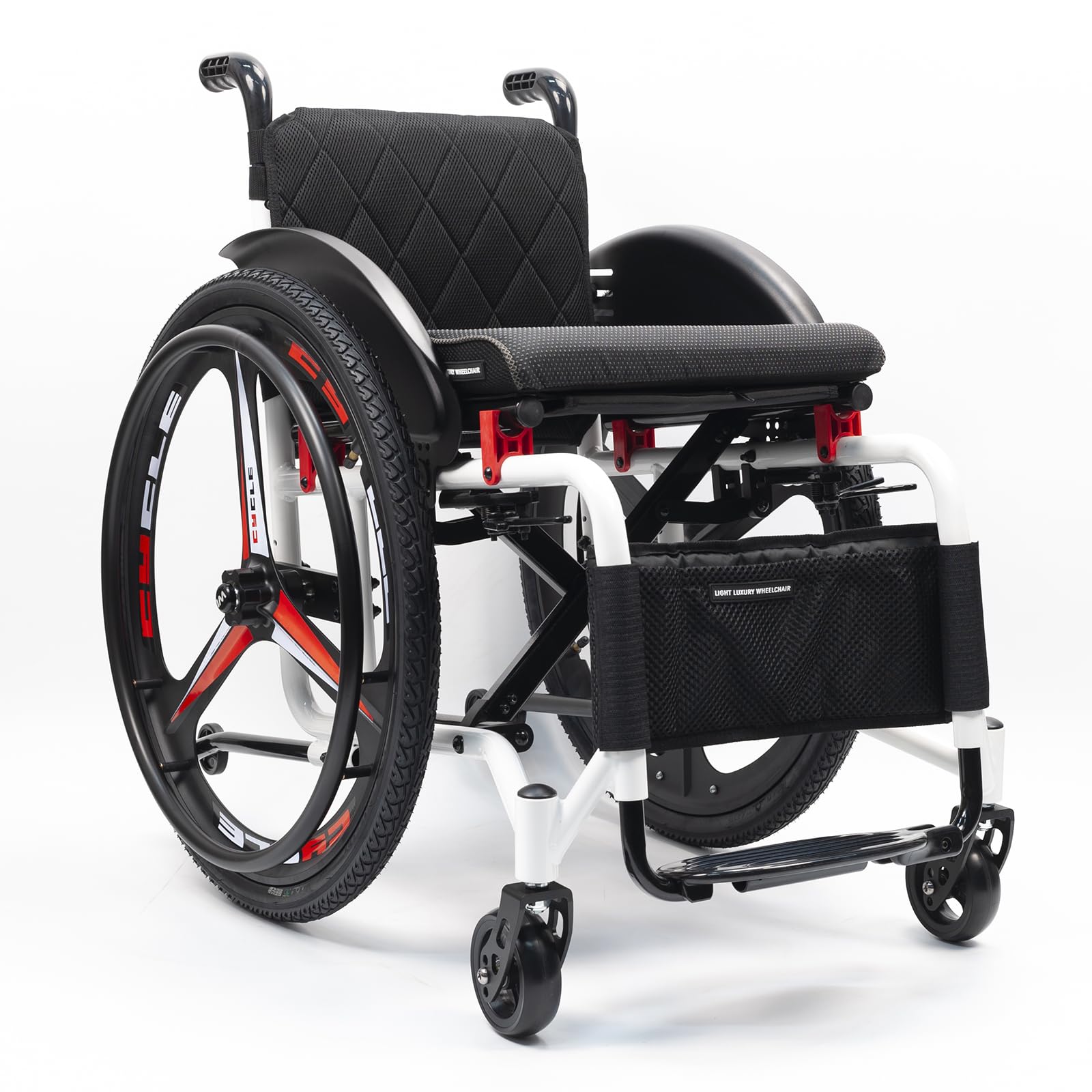 Sedia A Rotelle Sportiva Leggera Pieghevole,Alluminio, Doppio sistema frenante,,sedia A Rotelle Multifunzionale Antiribaltamento,sedia A Rotelle Manuale,sgancio rapido(Seat width 42cm/16.5in,A)