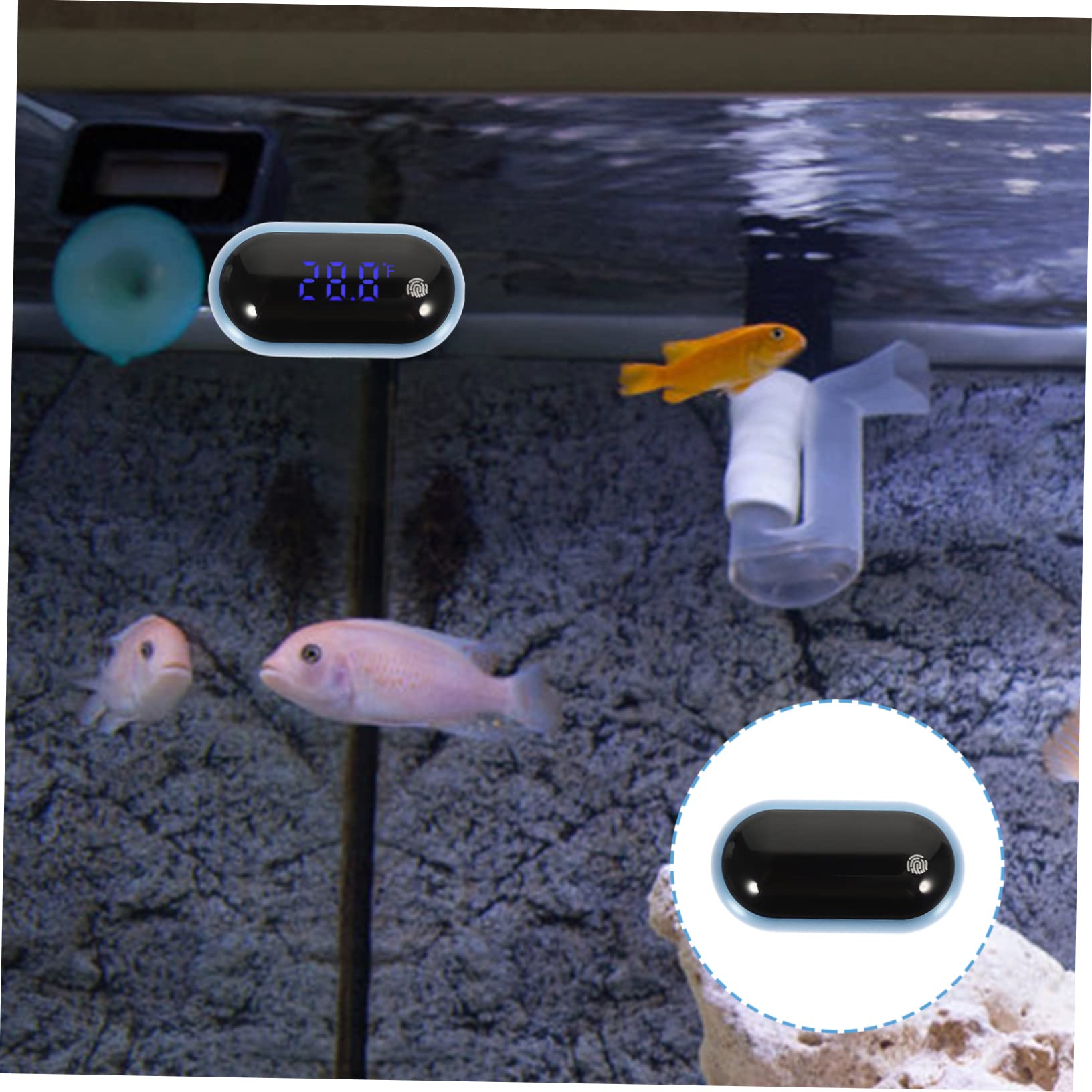 VANZACK 3piezas Digital De Acuario Portátil Medidor De Temperatura Para Peceras Pantalla Led Herramienta Precisa Para Tanques De Agua y Acuarios Para Hogar y Aficionados Los Peces