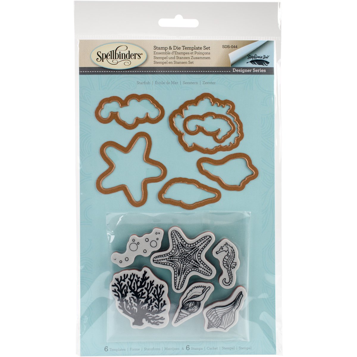 Spellbinders Multi-Colour Starfish Stamp And Die Set,