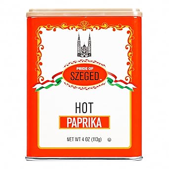 Pride of Szeged Hot Paprika Powder, Bright Red, 4 oz. Tin, 1-Count