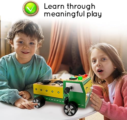 Miniatura 4 de Tablero Montessori para niños pequeños, juguete educativo de madera con luces, interruptores, relé, llave, bombillas, tablero sensorial sobre